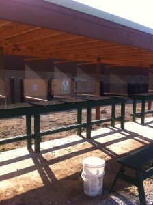 Shooting range gun lanes at Fossil Point Sporting Grounds